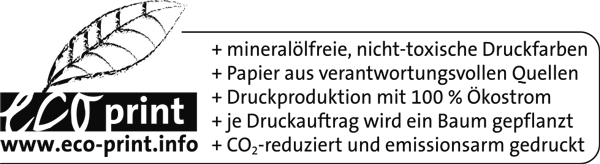 Logoversion für Offsetdruck auf Frischfaserpapier aus zert. nachhaltiger Forstwirtschaft